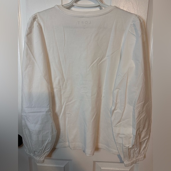 LOFT Cream Button-Front Top - Picture 6 of 6